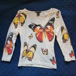 Butterfly Print Sweater